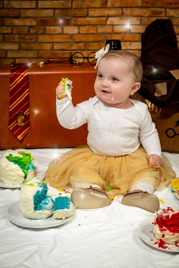 Harry Potter 3/4 Birthday Cake Smash 3 © Jennifer Mummert Photography