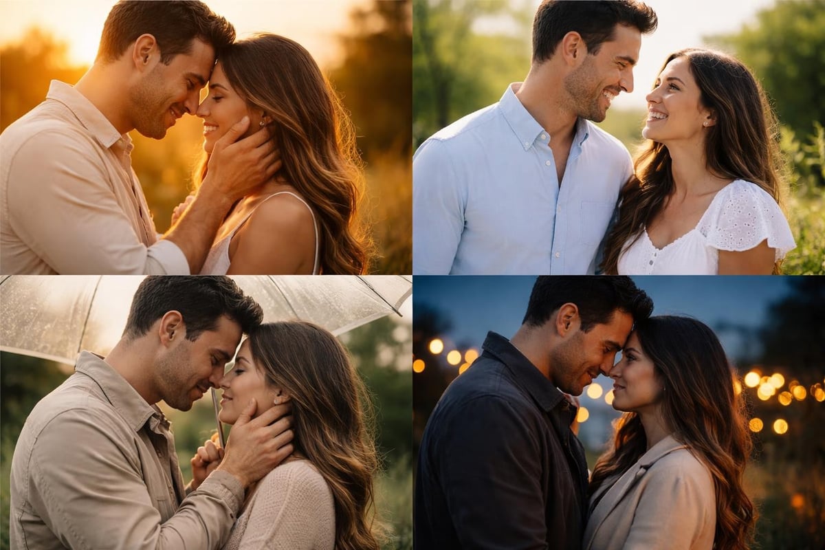 Light and timing for engagement photos