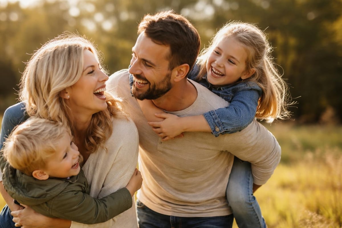 Natural family interactions during photoshoot