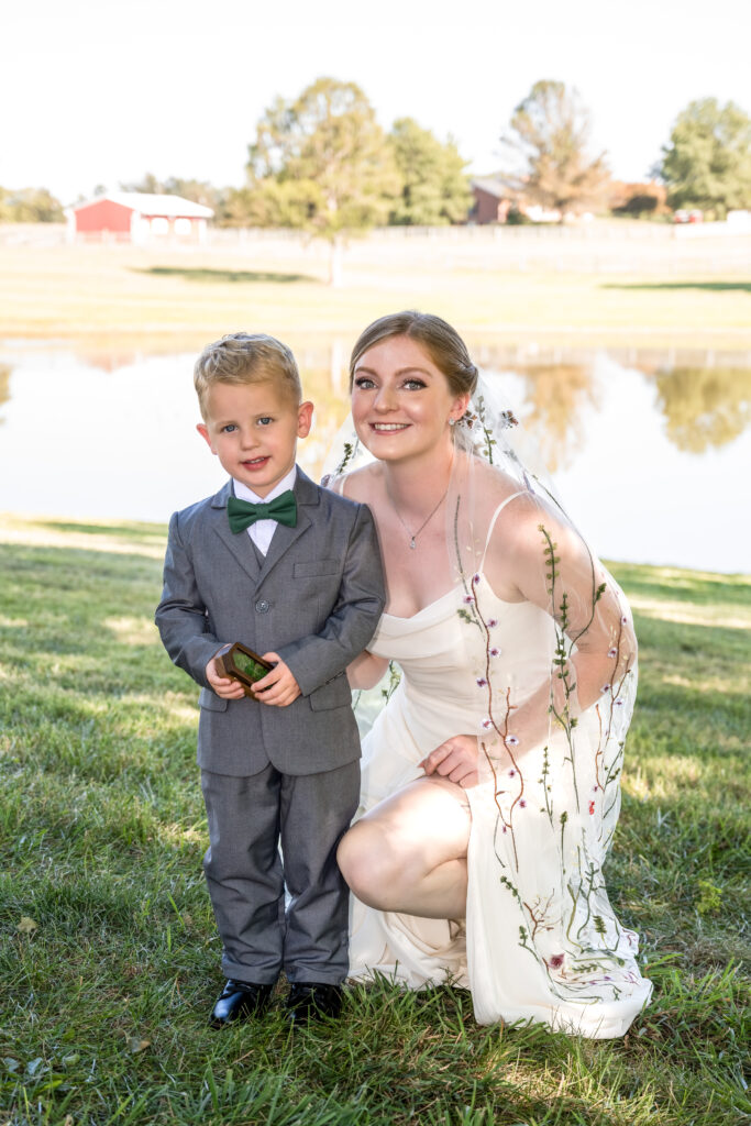 Quinn Wedding -Taneytown Maryland - Bride with Ring Bearer