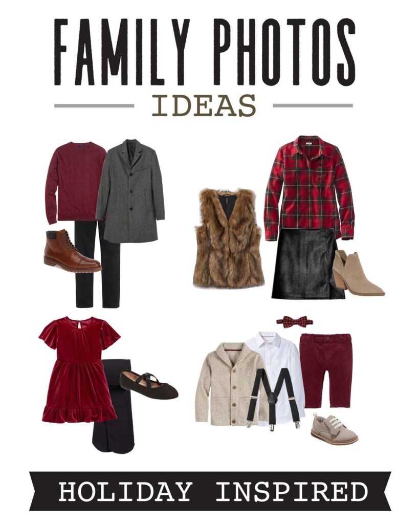 Formal Outfit Inspirations for choosing outfits for holiday pictures